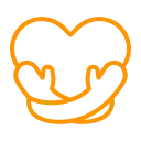 Hands holding heart icon